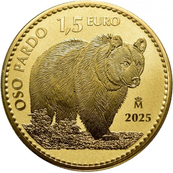 The Brown Bear 1 uncja Złota 2025 Proof Inverse
