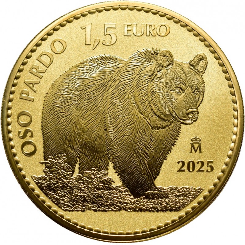 The Brown Bear 1 uncja Złota 2025 Proof Inverse