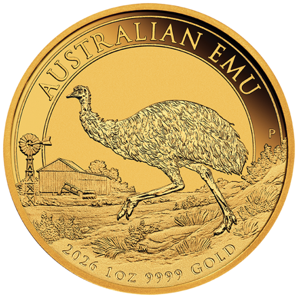 02-3928-Australian-Emu-2026-1oz-Gold-Bullion-Coin-straight-on-LR