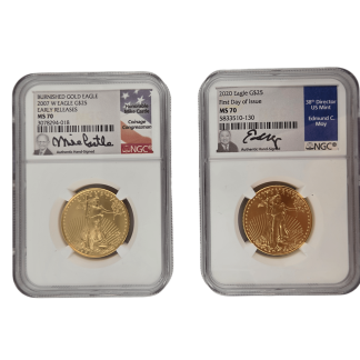 Amerykański Orzeł 1/2 uncji Złota w slabie NGC PCGS MS70