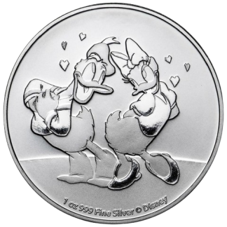 Niue: Disney - Kaczor Donald i Daisy, srebrna moneta 1 oz 2021