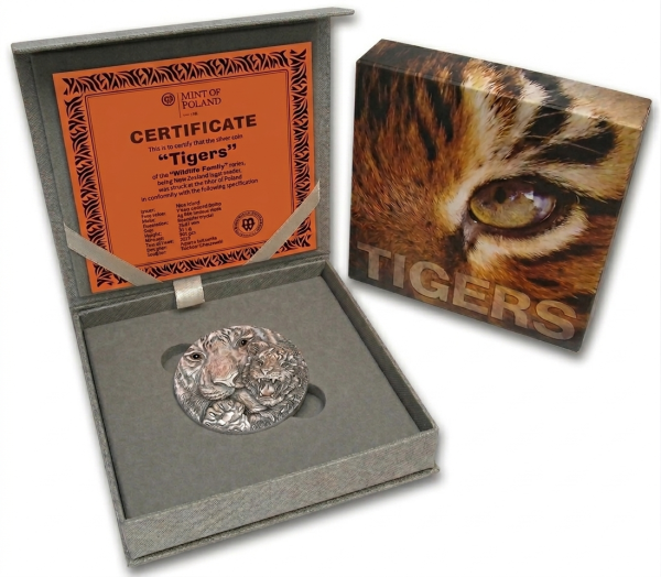 TIGERS Wildlife FamilSilver Coin 1$ 1 Oz Niue 2013 z