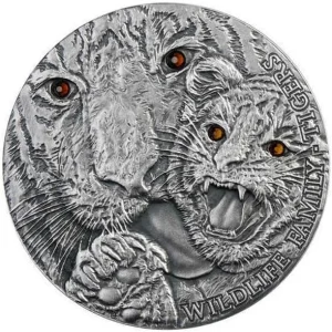 TIGERS Wildlife FamilSilver Coin 1$ 1 Oz Niue 2013