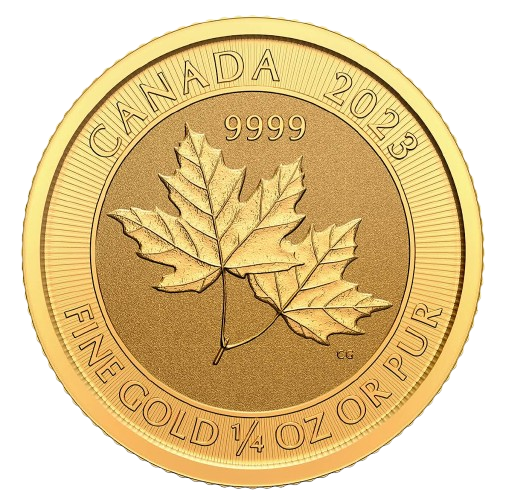 canadian mint 1/4 oz au twin maples 2023